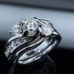 NEW 1.5 CARAT ROUND CUT BRILLIANT DIAMOND 3 stone bridal engagement wedding ring
